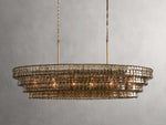 Ghiaccio Textured Glass Oval Chandelier