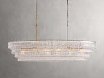 Ghiaccio Textured Glass Oval Chandelier