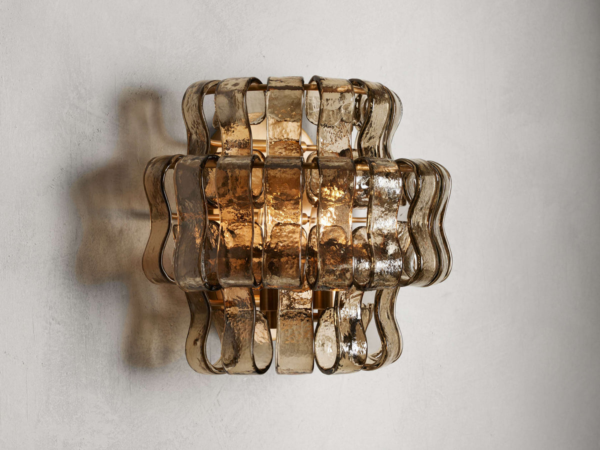Ghiaccio Textured Glass Wall Sconces
