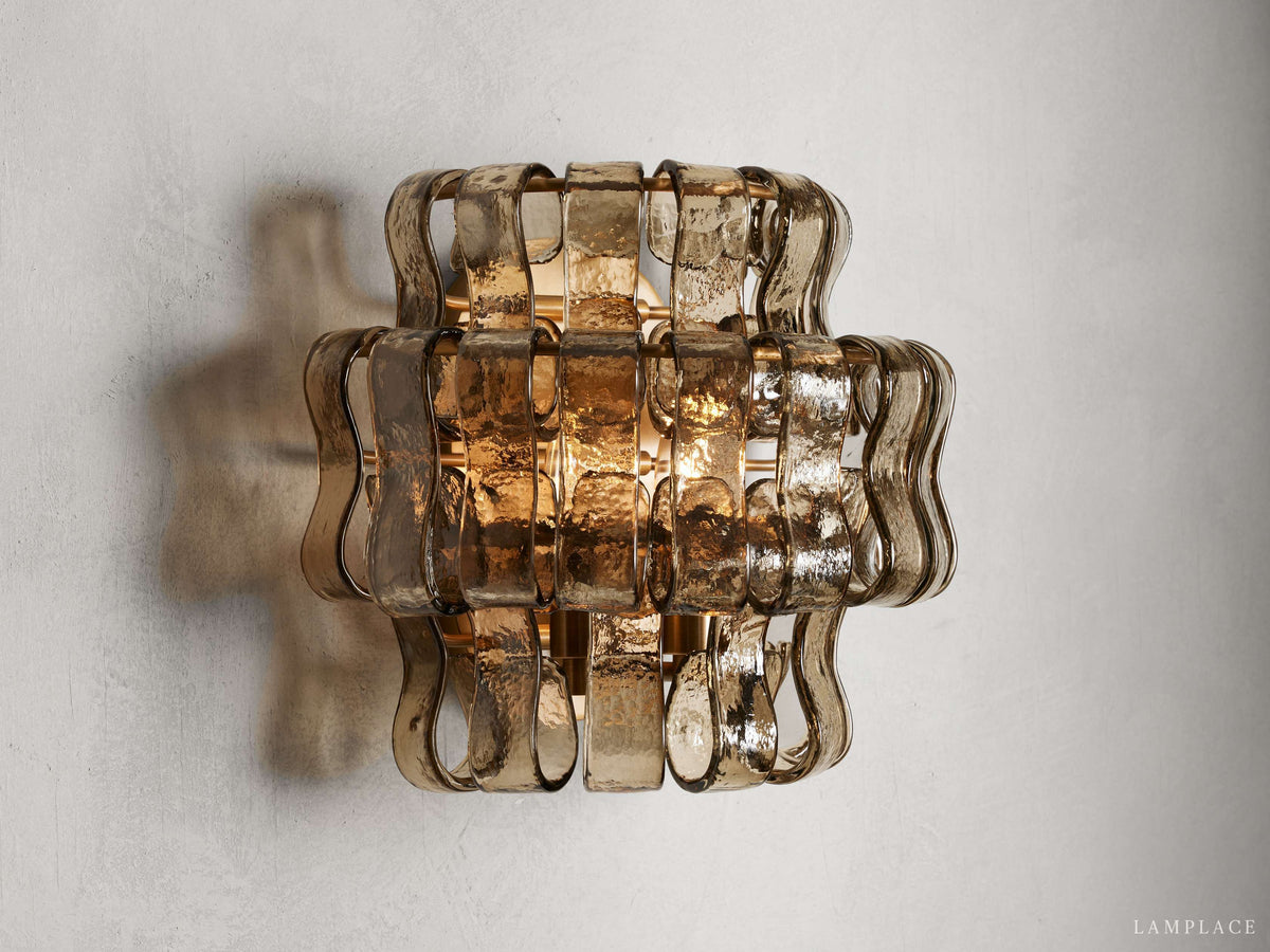 Ghiaccio Textured Glass Wall Sconce