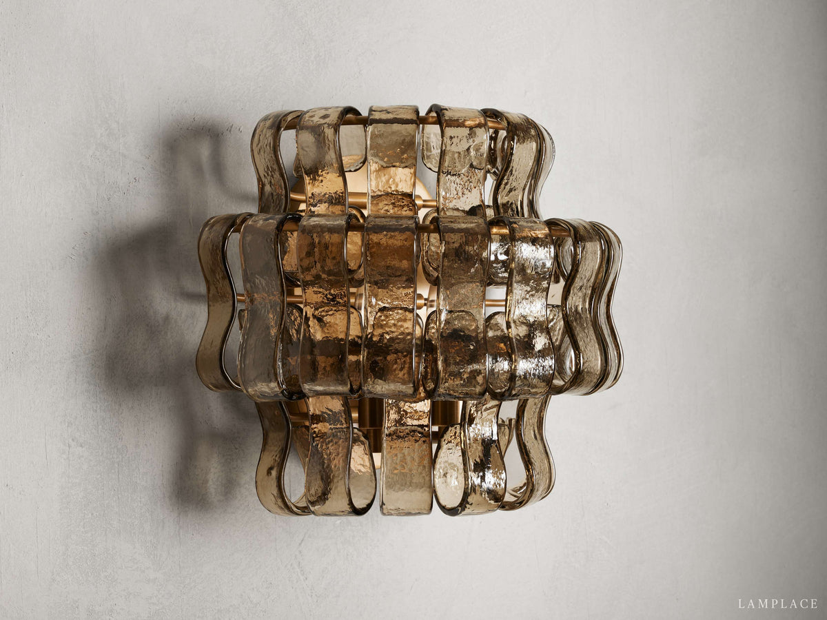 Ghiaccio Textured Glass Wall Sconce