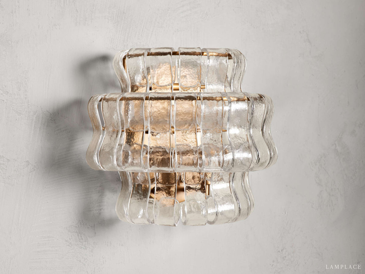 Ghiaccio Textured Glass Wall Sconce