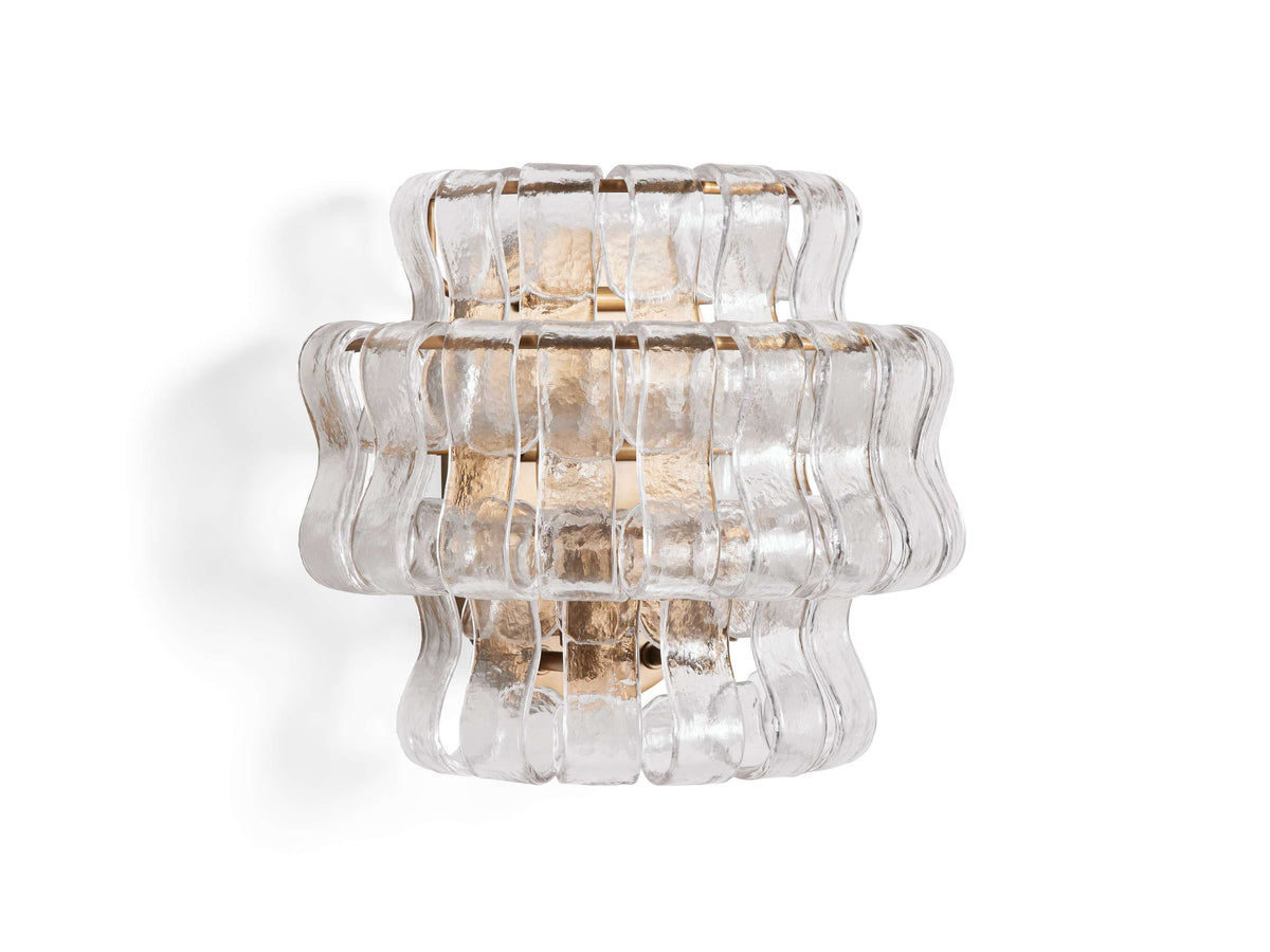 Ghiaccio Textured Glass Wall Sconce