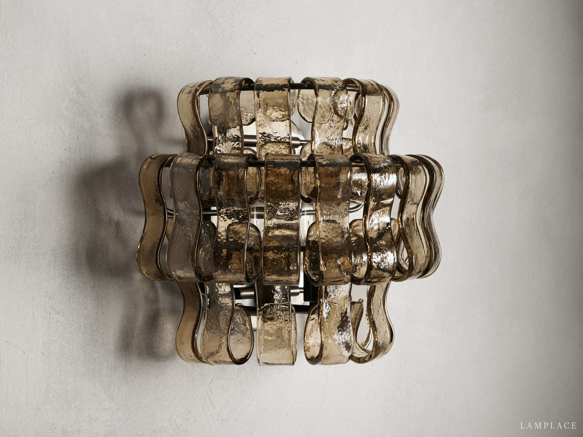 Ghiaccio Textured Glass Wall Sconce