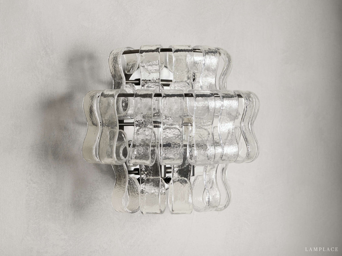 Ghiaccio Textured Glass Wall Sconce