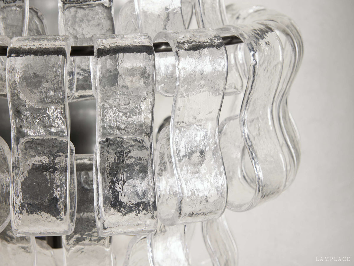 Ghiaccio Textured Glass Wall Sconce