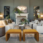 Ghiaccio Rippled Glass Round Chandelier