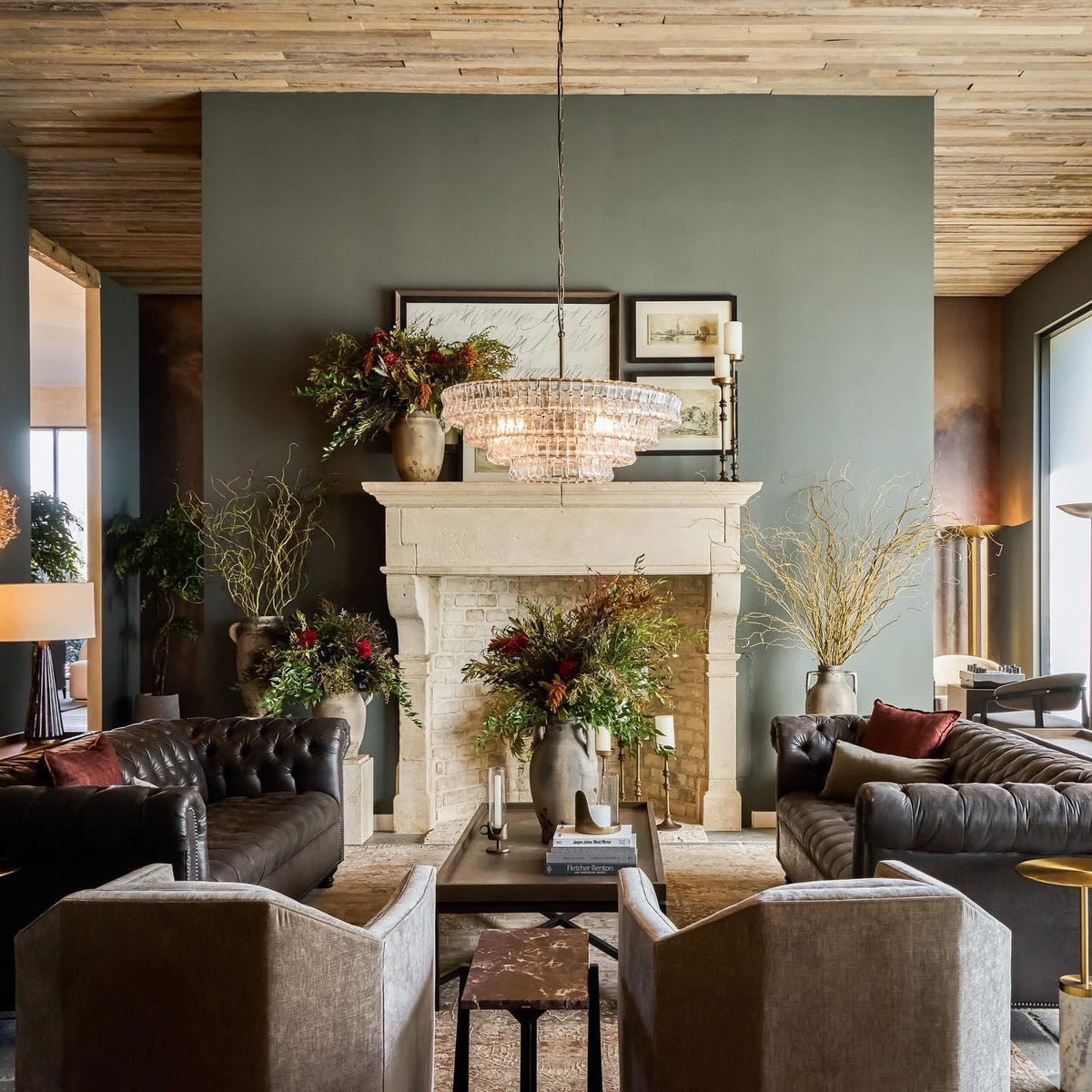 Ghiaccio Rippled Glass Round Chandelier