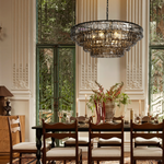 Ghiaccio Rippled Glass Round Chandelier