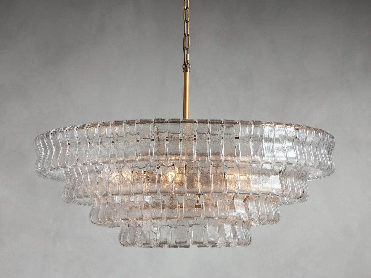 Ghiaccio Textured Glass Round Chandelier