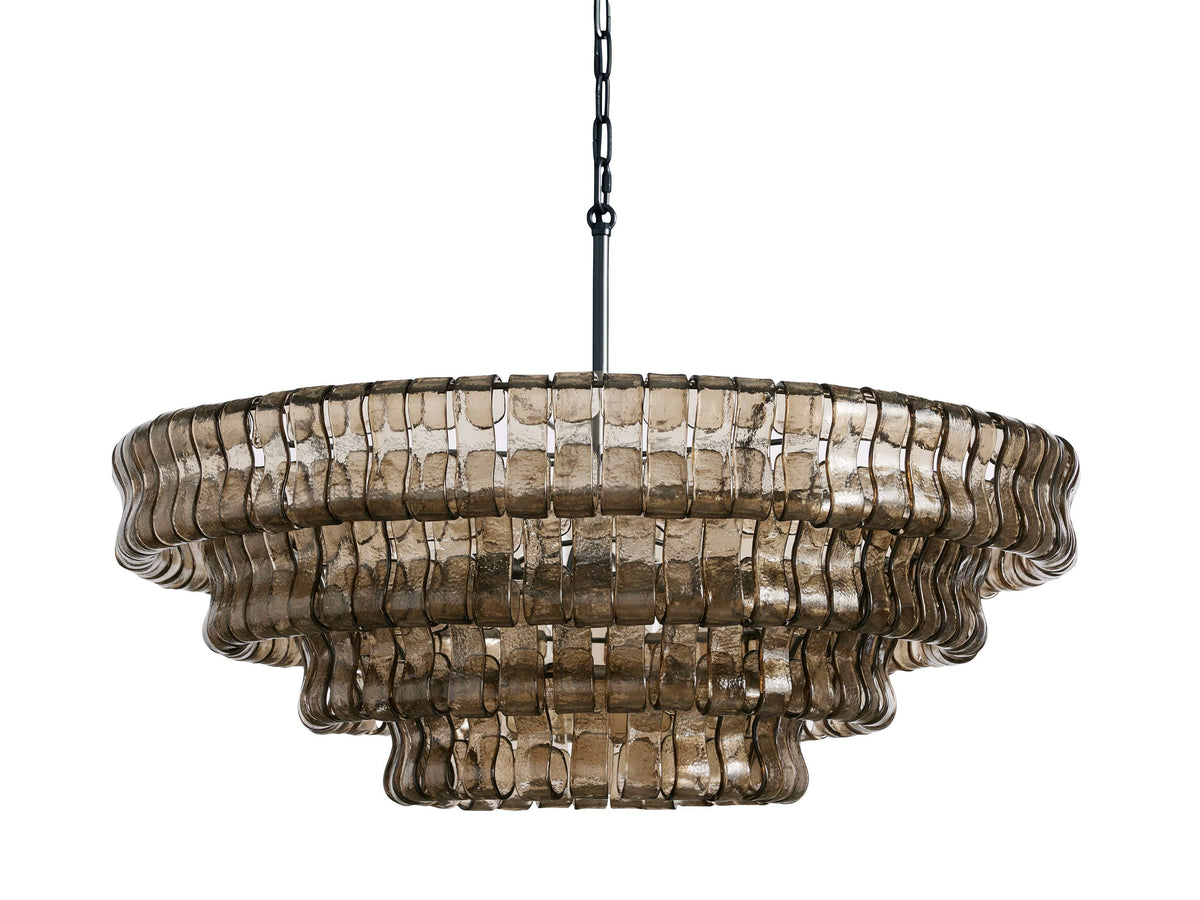 Ghiaccio Textured Glass Round Chandelier