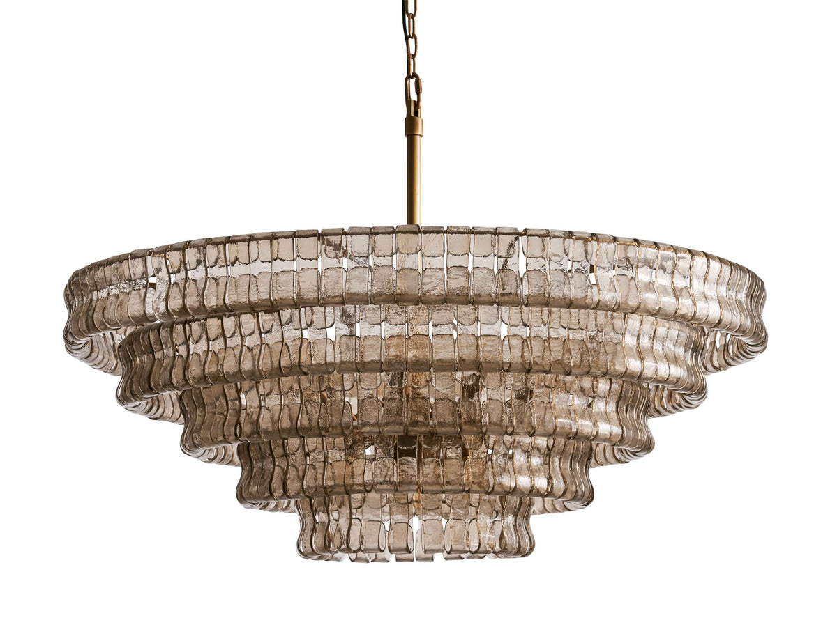 Ghiaccio Textured Glass Round Chandelier