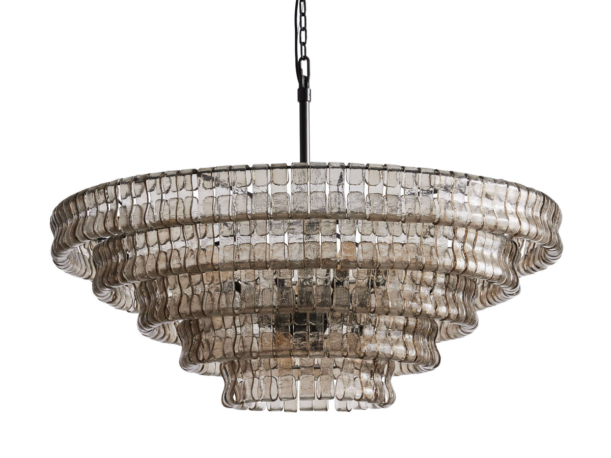 Ghiaccio Textured Glass Round Chandelier