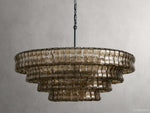 Ghiaccio Rippled Glass Round Chandelier