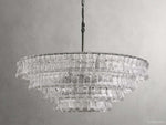 Ghiaccio Rippled Glass Round Chandelier