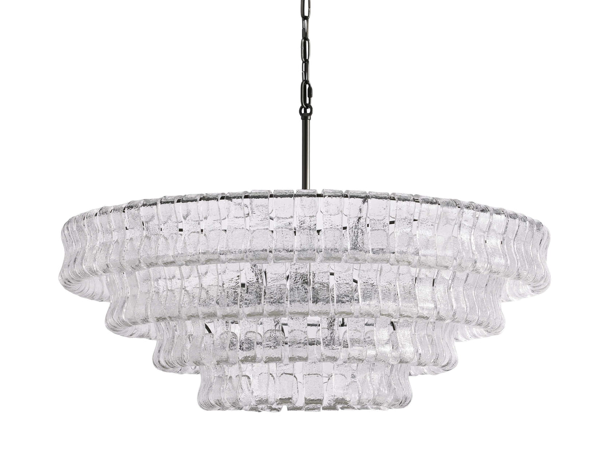 Ghiaccio Rippled Glass Round Chandelier