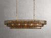 Ghiaccio Rippled Glass Oval Chandelier
