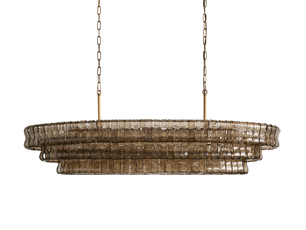 Ghiaccio Rippled Glass Oval Chandelier