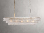 Ghiaccio Rippled Glass Oval Chandelier