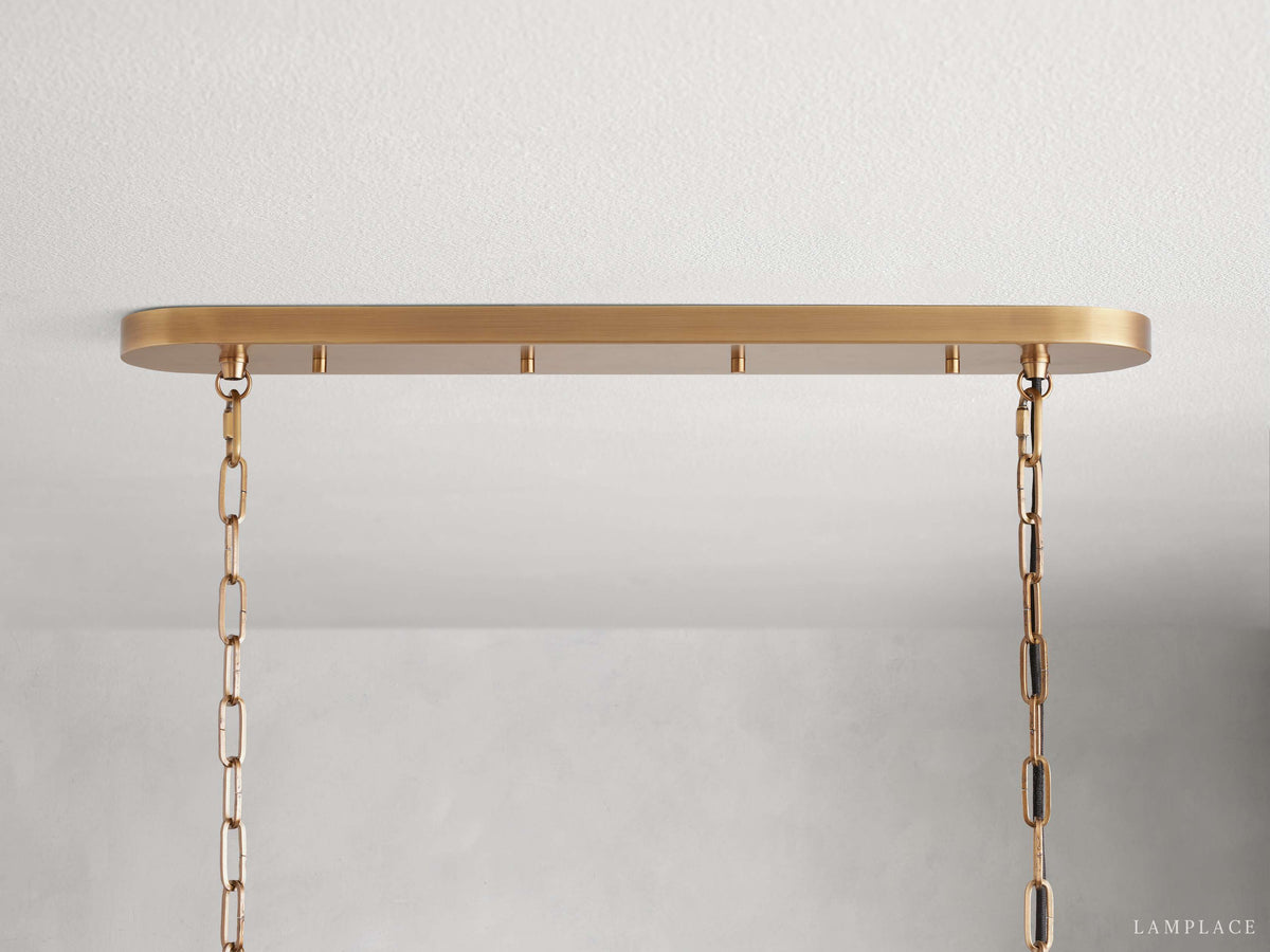 Ghiaccio Rippled Glass Oval Chandelier