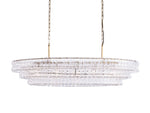 Ghiaccio Rippled Glass Oval Chandelier