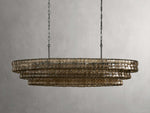 Ghiaccio Rippled Glass Oval Chandelier