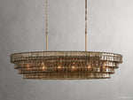 Ghiaccio Rippled Glass Oval Chandelier