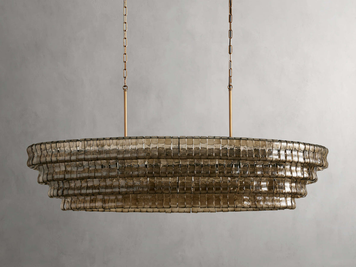 Ghiaccio Handcrafted Glass Oval Chandelier