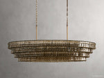 Ghiaccio Rippled Glass Oval Chandelier