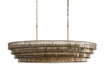 Ghiaccio Rippled Glass Oval Chandelier
