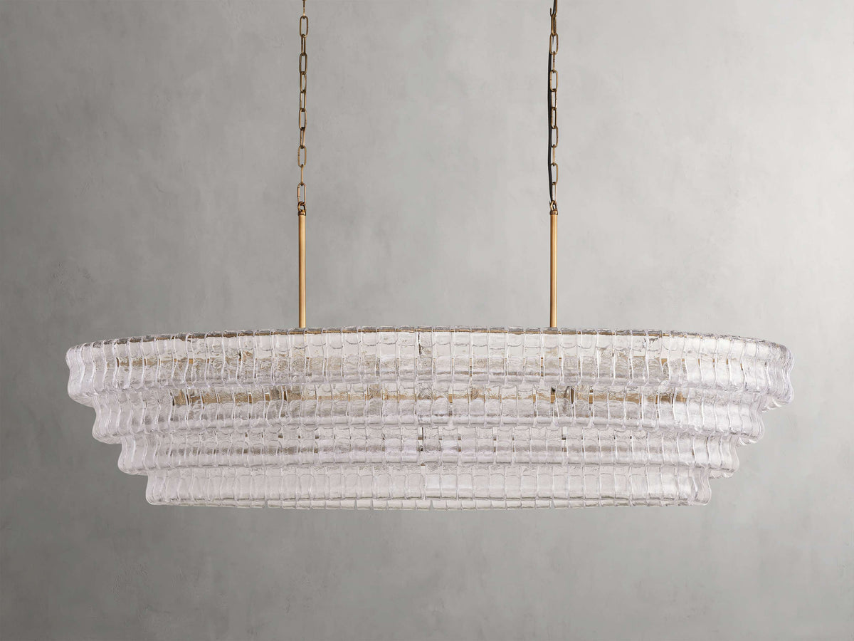 Ghiaccio Handcrafted Glass Oval Chandelier