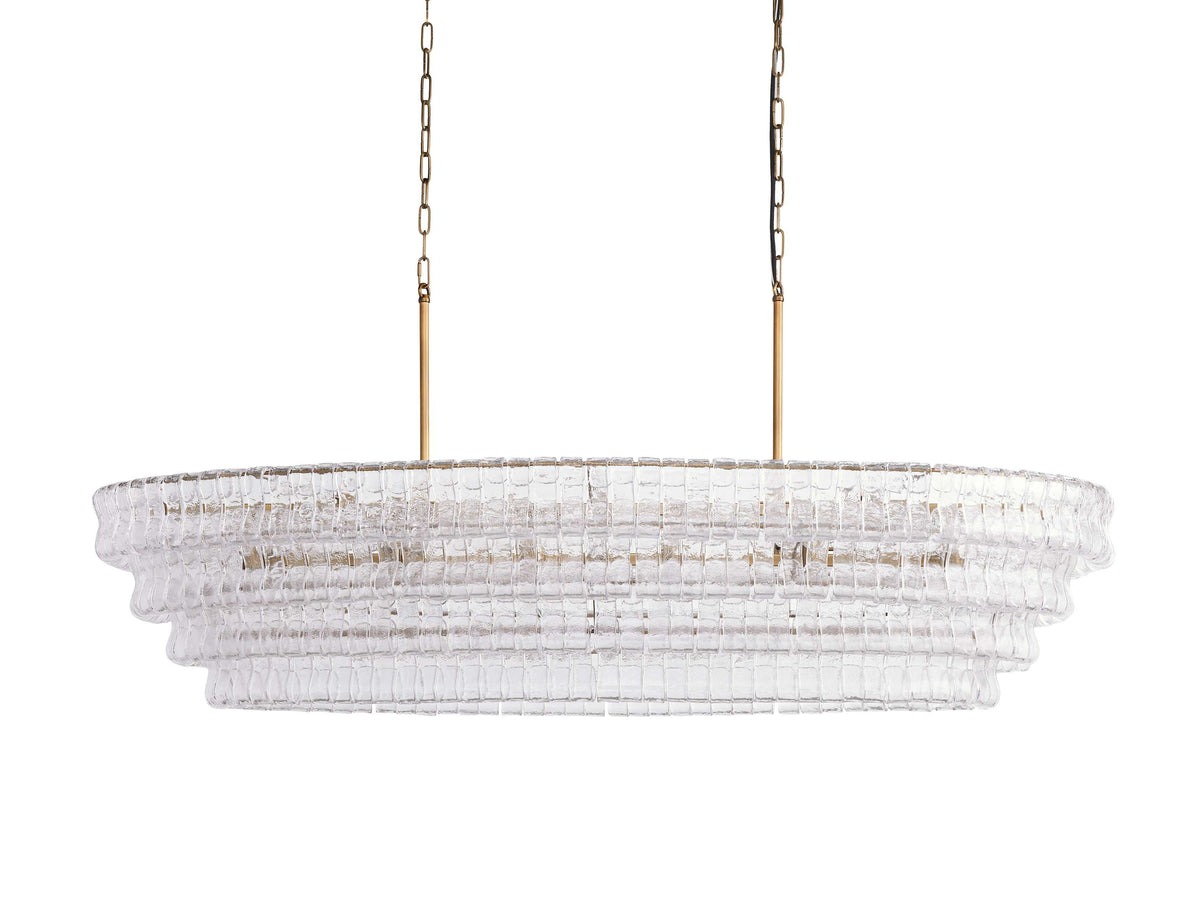 Ghiaccio Rippled Glass Oval Chandelier
