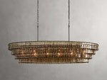 Ghiaccio Rippled Glass Oval Chandelier