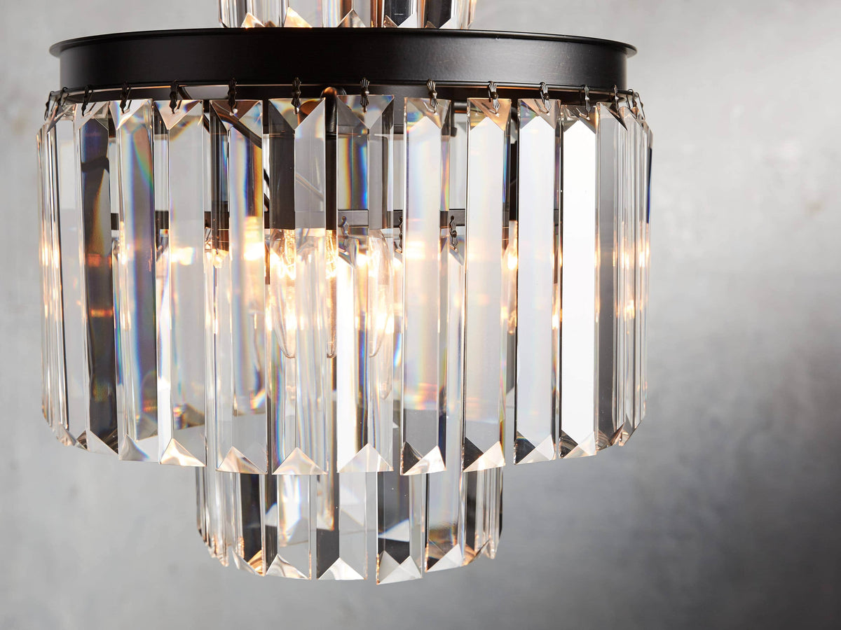 Leyland Faceted Deco Tiered Chandelier