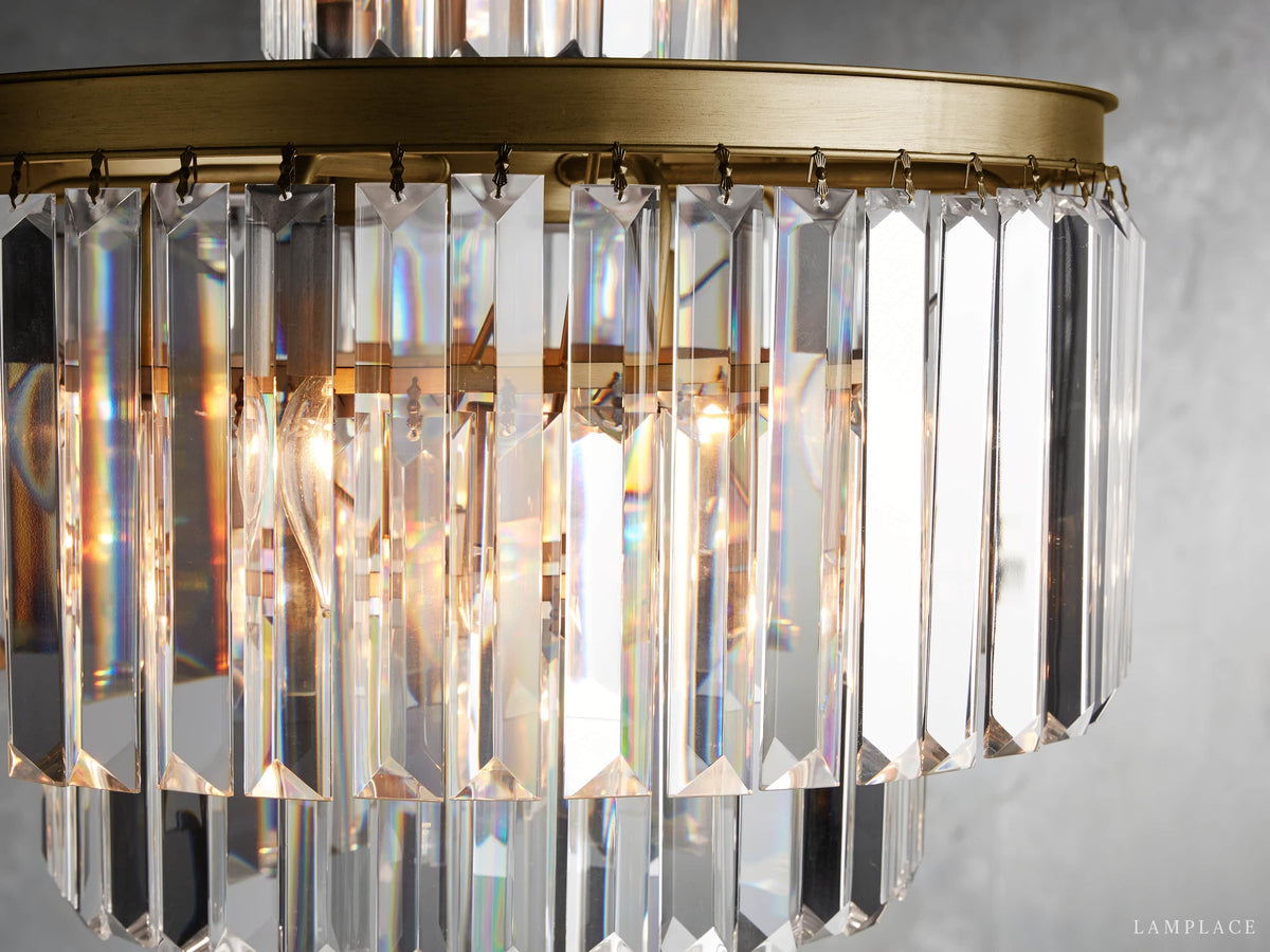 Leyland Faceted Deco Tiered Chandelier