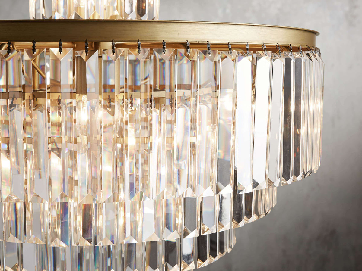 Leyland Faceted Deco Tiered Chandelier