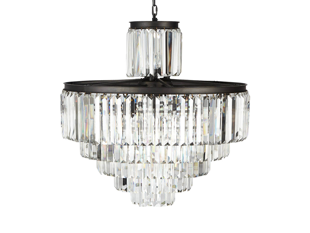 Leyland Faceted Deco Tiered Chandelier