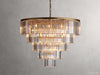 Leyland Faceted Deco Tiered Round Chandelier