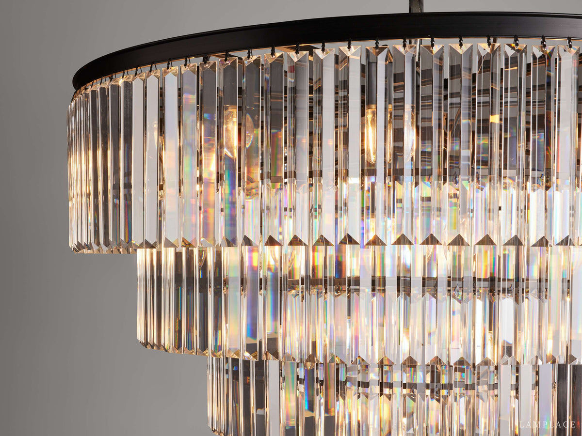 Leyland Prism Crystal Tiered Round Chandelier