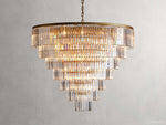 Leyland Faceted Deco Tiered Round Chandelier