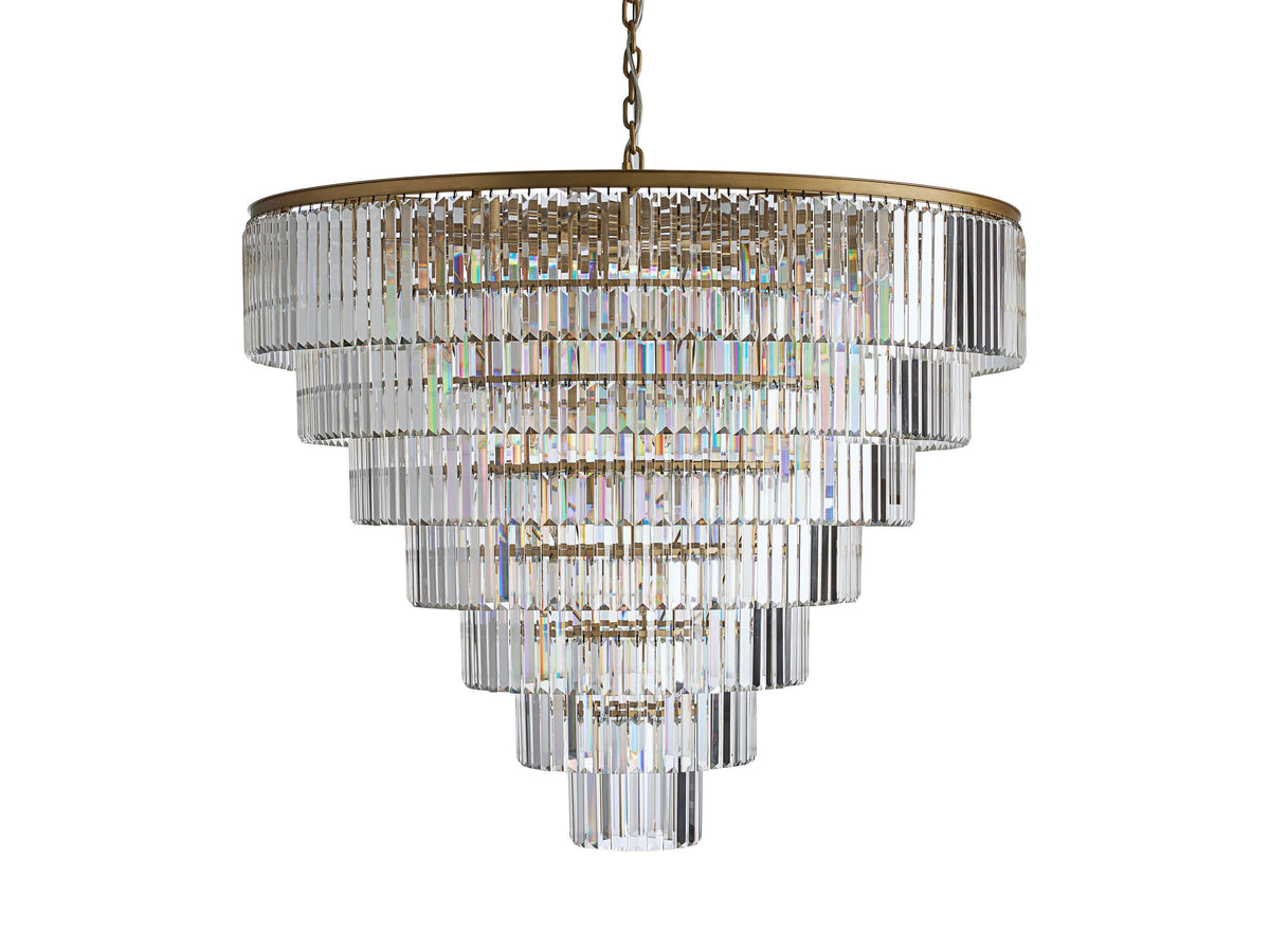 Leyland Faceted Deco Tiered Round Chandelier