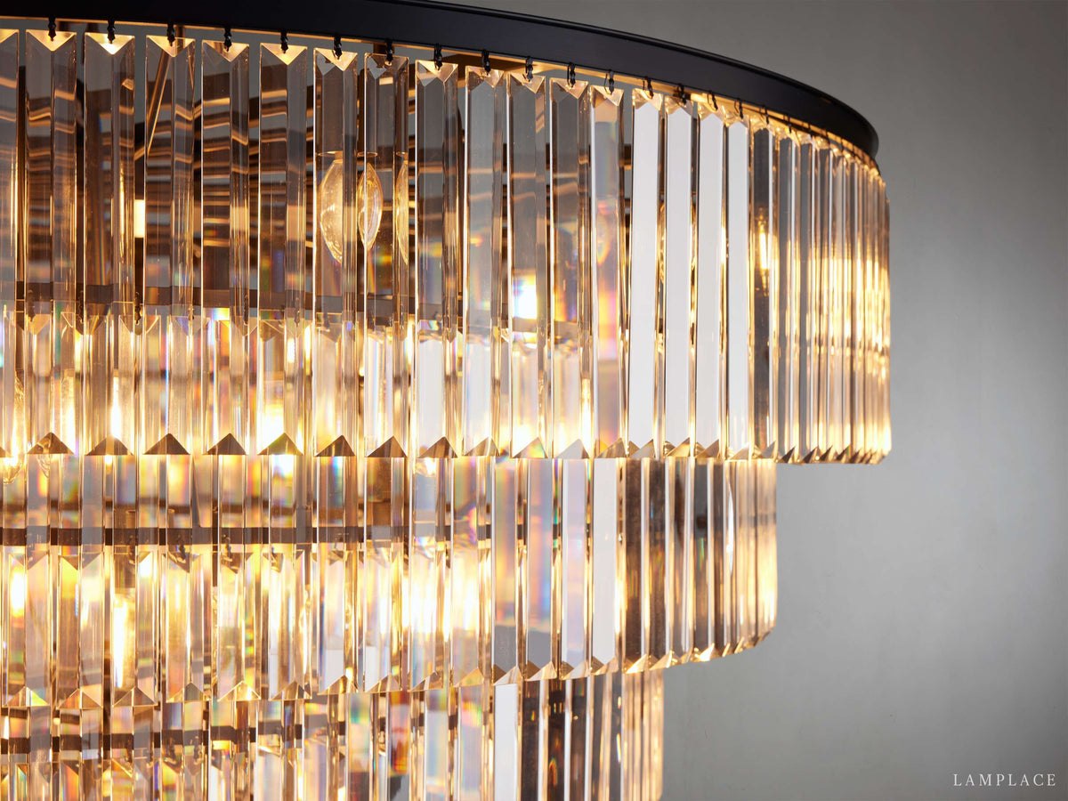 Leyland Prism Crystal Tiered Round Chandelier