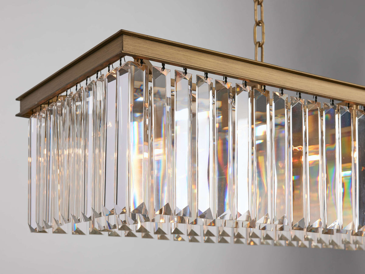 Leyland Faceted Deco Rectangular Chandelier