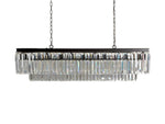 Leyland Faceted Deco Tiered Rectangular Chandelier