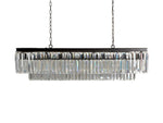 Leyland Faceted Deco Tiered Rectangular Chandelier