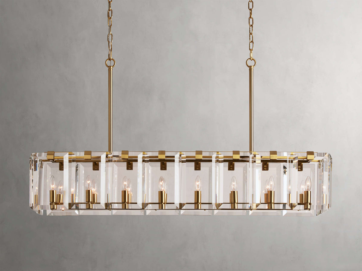 Amaya Luxe Crystal Rectangular Chandelier