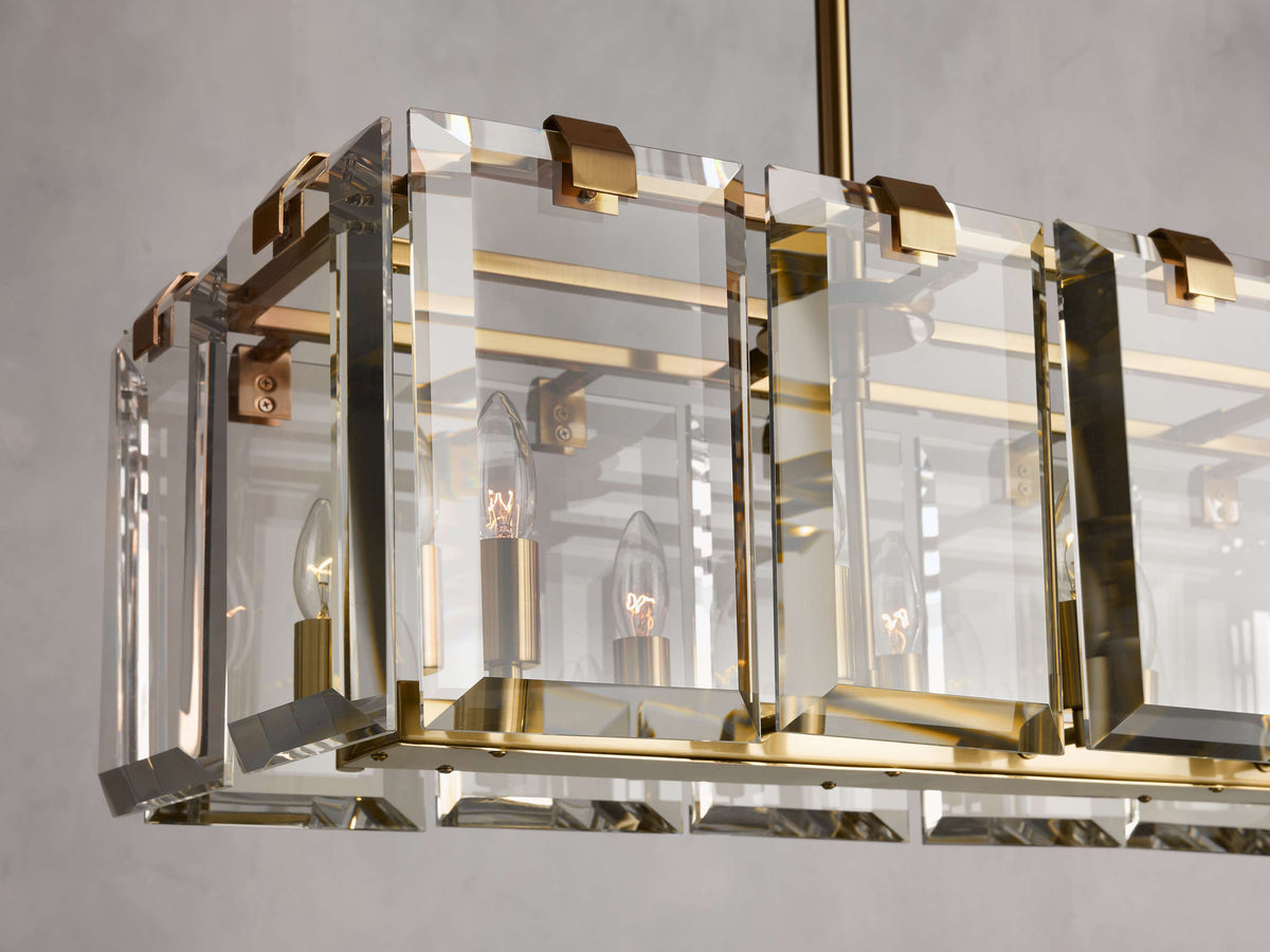 Amaya Luxe Crystal Rectangular Chandelier