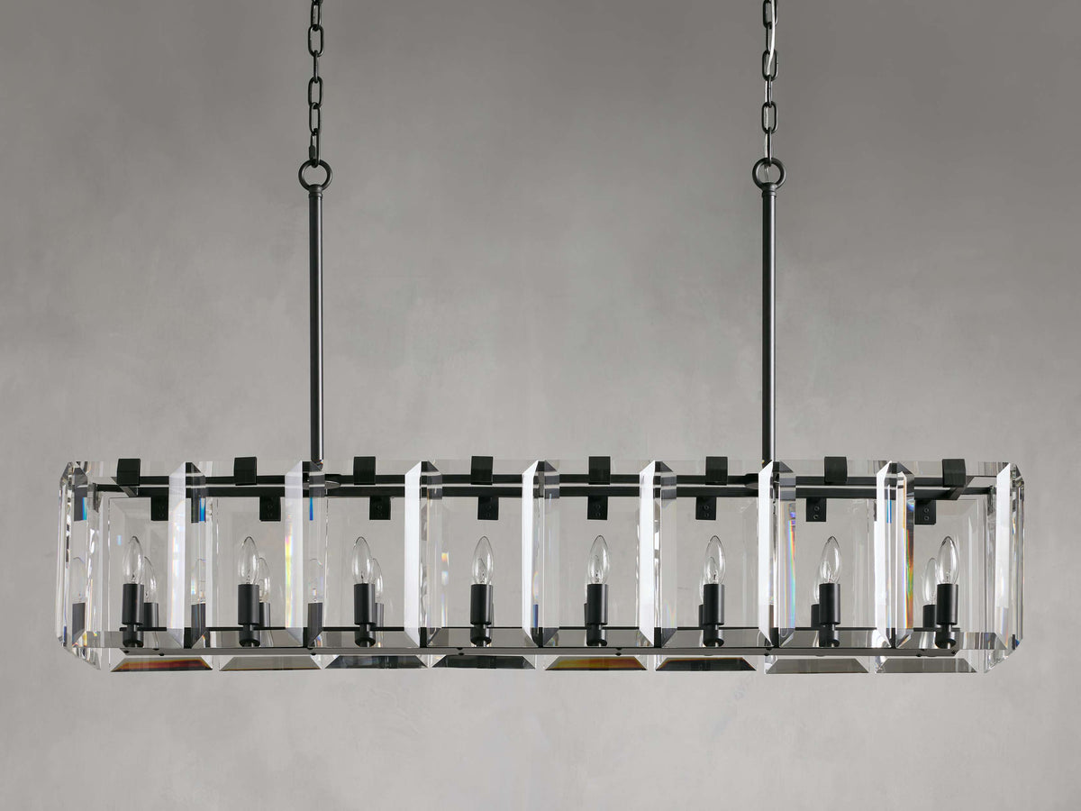 Amaya Luxe Crystal Rectangular Chandelier