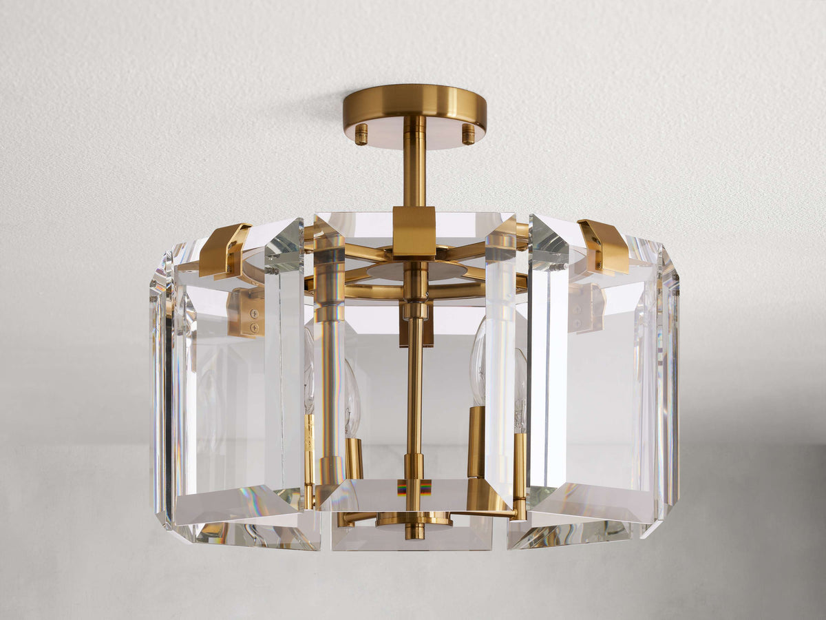 Amaya Luxe Crystal Round Flush Mount