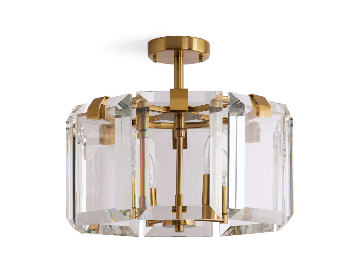 Amaya Luxe Crystal Round Flush Mount